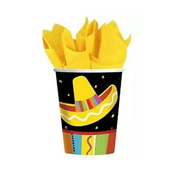 Fiesta Fun Cinco de Mayo Mexican Theme Party 9 oz. Paper Cups