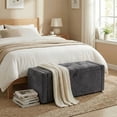 thumbnail image 2 of HOMCOM Storage Ottoman Bench, Ottoman with Wide Padded Seat, Dark Grey, 2 of 10