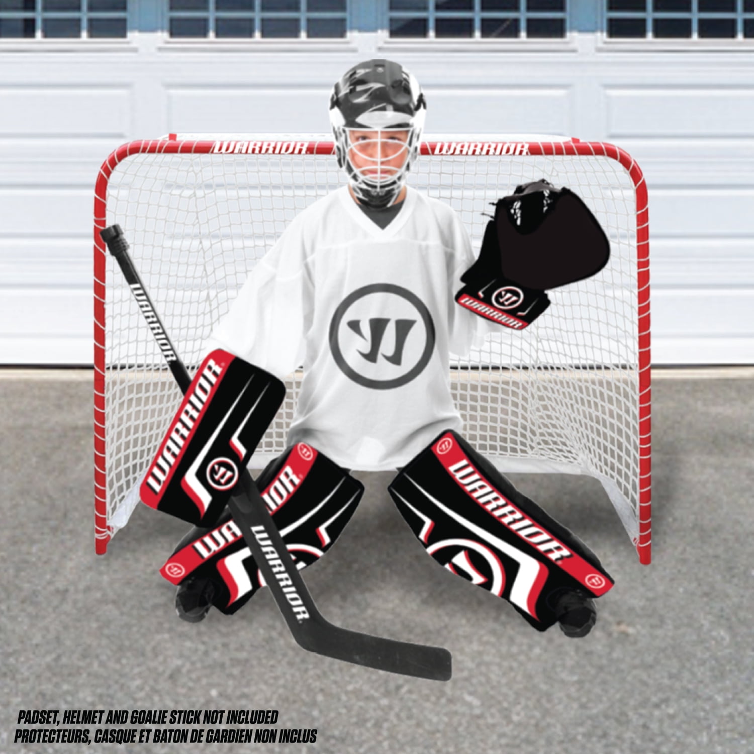 Warrior 45″ Youth Street Hockey Goalie Stick, Plastic Shaft – Black Paddle
