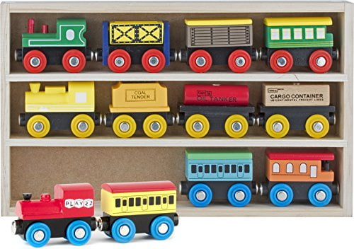 Battery Operated Motorized Train Cars Engines Wooden Track Toy Trains Set Magnet 
