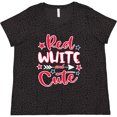 thumbnail image 3 of Inktastic 4th of July Red White and Cute with Arrow and Stars Women's Plus Size T-Shirt, 3 of 5