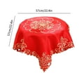 thumbnail image 3 of Eespoir Red Christmas Candle Tablecloth, Round Table Cover for Holiday Dining, Avoid Fouling Protection, Festive Table Setting, Party Decor, Seasonal Celebration(A), 3 of 6