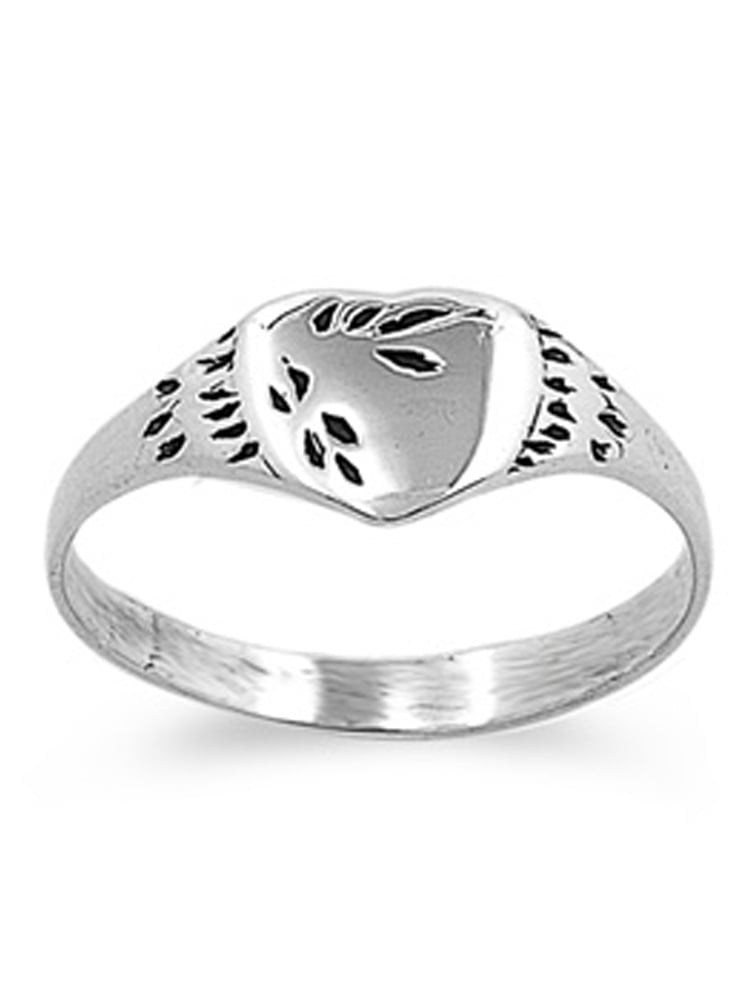 Sterling Silver Baby Ring Heart Solid 925 4mm Jewelry Female Male