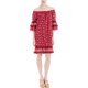 thumbnail image 1 of Vestido de vaina con flores con volantes texturizados Max Studio London rojo XS, 1 of 1