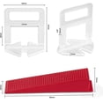 thumbnail image 3 of SHAR 100 Pieces 3mm Joint Width Tile Leveling System, 400 Pull Tabs, 100 Pieces Reusable Wedges Set, Tile Leveling System for 3-12mm Thickness Tile PVC Water Supply Pipe Clamp Cuts Fittings, 3 of 5