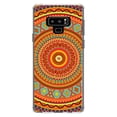 thumbnail image 1 of DistinctInk Clear Shockproof Hybrid Case for Samsung Galaxy Note 9 - TPU Bumper, Acrylic Back, Tempered Glass Screen Protector - Orange Teal Yellow Tribal Print, 1 of 5