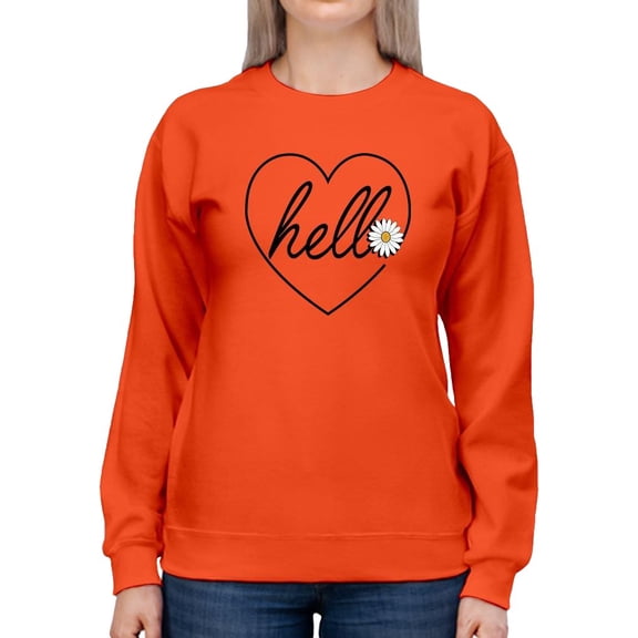 Hello Heart W Daisy Sweatshirt Women -Image by Shutterstock, Female 5X-Large