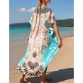 thumbnail image 6 of Plus Size Swimsuit Cover Up for Women Vintage Print Bathing Suit Cover Ups Casual Boho Kaftan Swim Cover Ups Shermie, 6 of 6