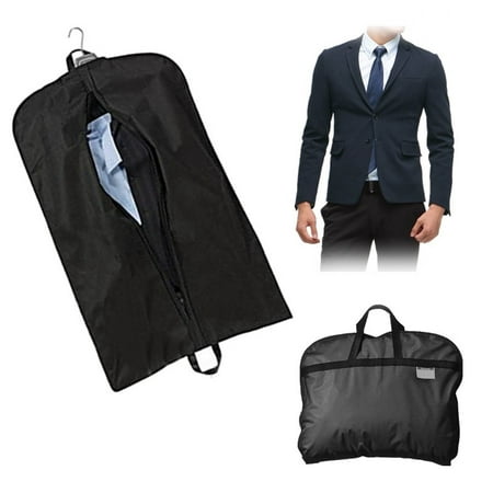 Black Suit Dress Coat Garment Storage Travel Carrier Bag Cover Hanger ...
