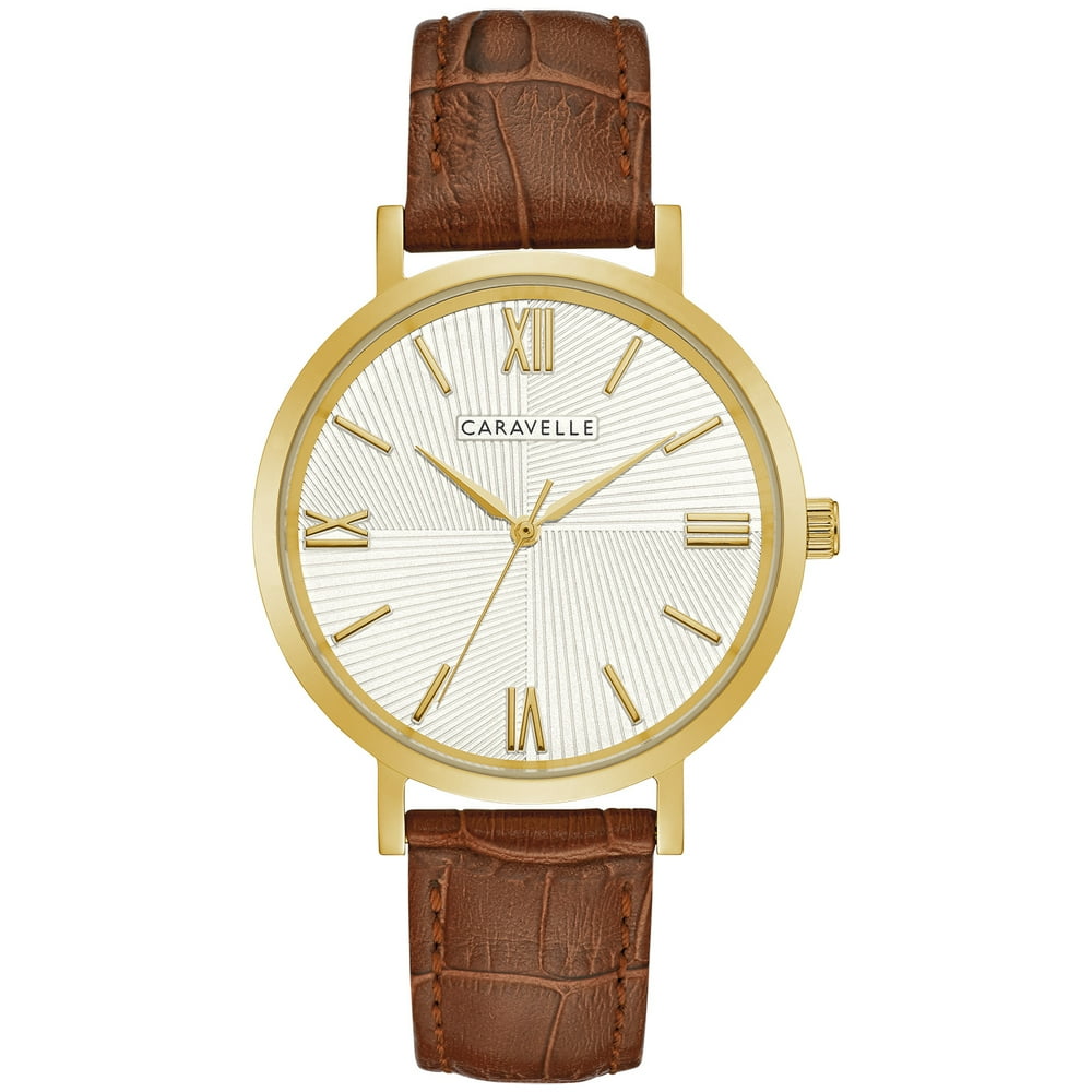 CARAVELLE Designed by Bulova Caravelle by Bulova Men's Brown Leather