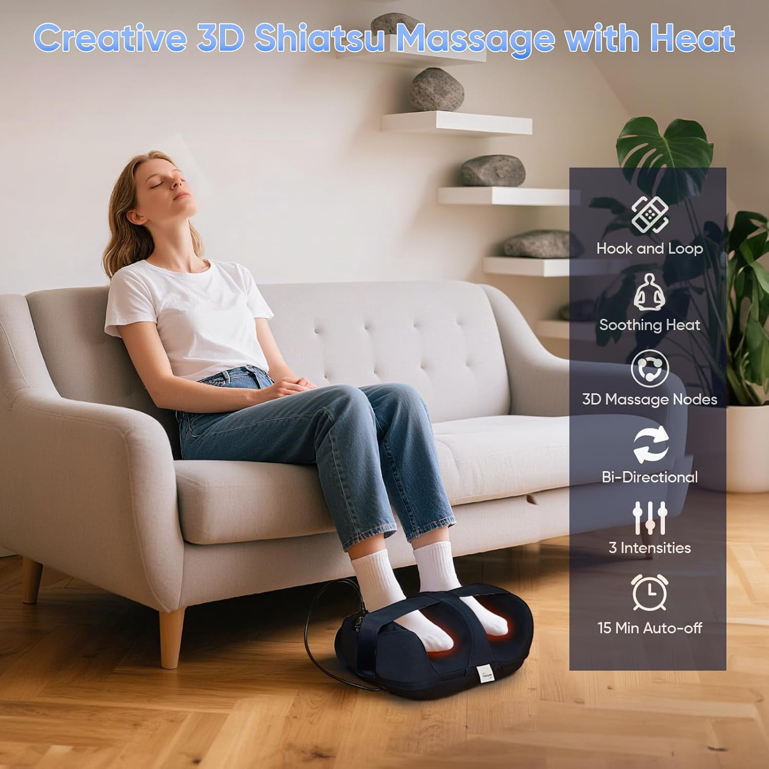 TISSCARE Shiatsu Foot Massager with Heat, Deep Kneading Leg and Calf Massage Machine