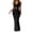 C-Black312, variant on Two Piece Skirt Set For Women Summer Outfits Halter Deep V Neck Sleeveless Crop Top Slim Fit Maxi Skirts Vacation Set Party Stylish Outfit