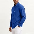 thumbnail image 6 of Men's Long Sleeve Tee Shirts Summer Collar Thin Style Solid Color Button Shirt with Pocket Casual Stylish Loose Lightweight Work Shirt, 6 of 7