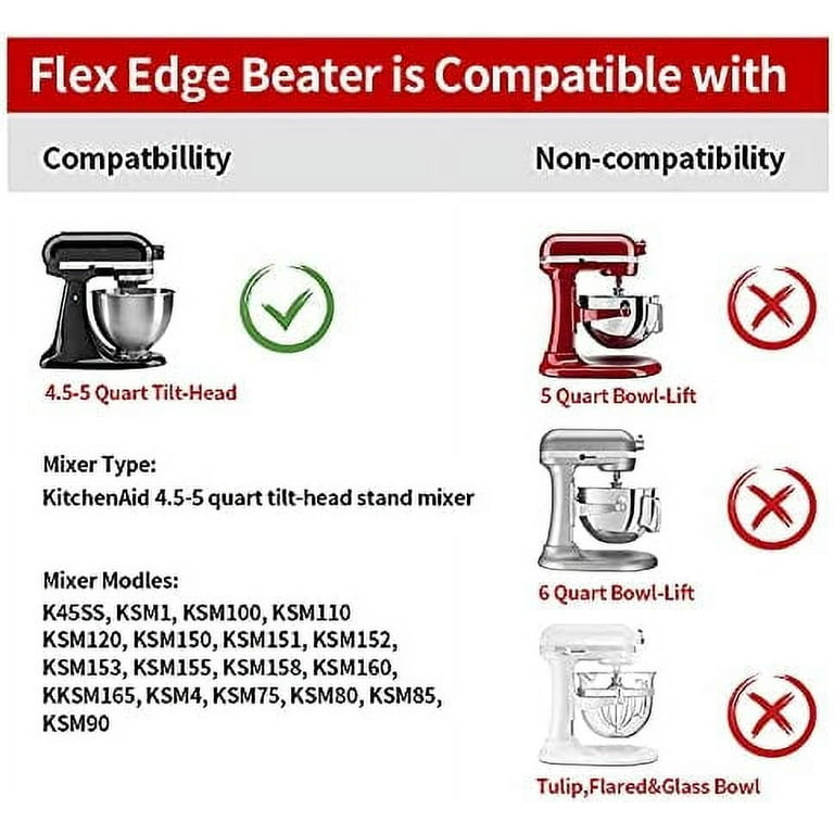 Flex Edge Beater For Kitchenaid Mixer 4.5 5 Qt Tilt head - Temu