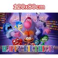 thumbnail image 3 of Set de decoración para fiesta de cumpleaños de Disney Inside Out 2, telón de fondo con feliz cumpleaños de Inside Out, platos de papel, servilletas, vasos, globos y suministros, 3 of 5