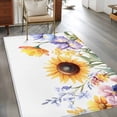 thumbnail image 2 of 2.7'x5' Area Rugs, Sunflower Indoor Outdoor Area Rug for Living Room Bedroom, Yellow Purple Summer Botanical Vintage Washable Bathroom Rugs Kitchen Floor Carpet Mats Home Decor Aesthetic, 2 of 8