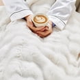 thumbnail image 4 of Home Soft Things Bubble Textured Faux Fur Throw Blanket, Cozy & Reversible, 60x70", White, 4 of 9