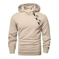 thumbnail image 4 of Zimjoy Quarter Zip Pullover Men Long Sleeve Hooded Bias Tape Zipper Pullover Mens Casual Mens Hoodie 1/4 Zip Sweatshirt Lightweight Fashion Clothes Men, Khaki L, 4 of 7