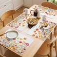 thumbnail image 5 of Flowers Placemats Set of 12 Vintage Orange Yellow Wildflower Garden Floral Place Mats Indoor Wipeable Table Mats Washable Cloth Dining Table Placemats for Kitchen Holiday Party Home Decor 13x19 Inch, 5 of 9