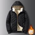 thumbnail image 2 of WTOBBY Men's Solid Color Casual Cotton Zipper Long-Sleeve Jacket, Graphene Hooded Cotton Jacket with Sport Pocket Label, Warm and Lightweight for Outdoor Activities,Black L, 2 of 5