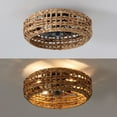 thumbnail image 6 of JONATHAN Y Archer 20.25" 4-Light Coastal Bohemian 6-Speed Metal/Seagrass Mobile-App/Remote-Controlled Lantern LED Ceiling Fan, Brown/Black, 6 of 11