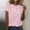 Pink, variant on FamilyThread Women's Summer Short Sleeve Fashionable Crewneck Cute Animal Graphic Blouse Solid Color Casual Shirt Tops