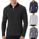thumbnail image 5 of Suéter de golf de gama alta a rayas de manga larga con solapa de estilo nuevo de otoño/invierno Pompotops oipoqjl27445, 5 of 7