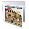 3dRose La reine Des Plages Dinard the New Casino Beach Scene Travel Poster, Greeting Cards, 6 x 6 inches, set of 6