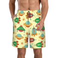 thumbnail image 2 of Uemuo Colorful Outer Space Pattern Men's Swim Trunks Hawaiian Beach Bathing Suit Swimsuits Beach Quick-Dry Shorts with Pockets-Small, 2 of 9