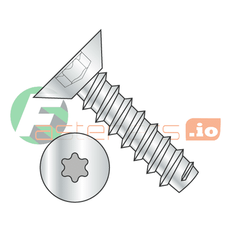 

#4 x 1/4 Type B Self-Tapping Screws / Six-Lobe (Torx) / Flat Undercut Head / Steel / Zinc (Quantity: 10 000 pcs)