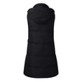 thumbnail image 3 of Gibobby Chaleco de invierno para mujer, Chaleco largo para mujer, color sólido, sin mangas, con capucha para invierno(Negro,XG), 3 of 5