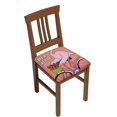 thumbnail image 1 of Wukai Flamingo Riding a Bicycle Pattern Square Chair Cushion Protector, Elastic Band Strap Cushion Cover Chair Decoration-Six Piece, 1 of 7