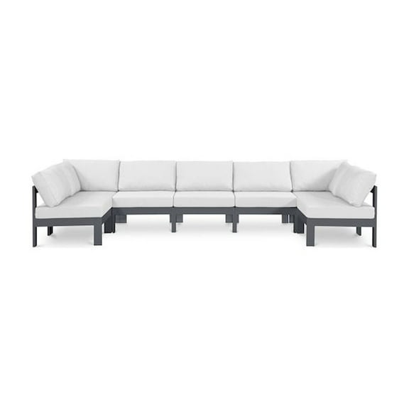 Meridian Furniture Nizuc White Outdoor Patio Modular Sectional