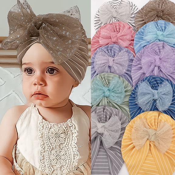 Yoyauz Soft Bandana Hhat With Bow Donut Kindergarten Hospital Hat Beanie Hat For Baby Girls, Newborns, Infants And Toddlers