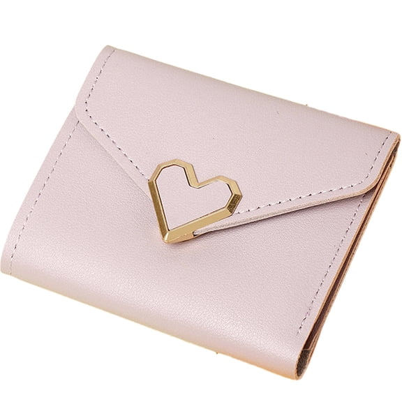ELORIAH Small Wallets Woman Stylish Metal Heart Card Holder for Women Convenient Card Storage Small Womens Wallet Purple