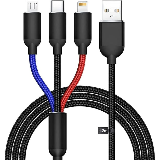 Câble de charge multiple, câble de chargeur multiple en nylon
