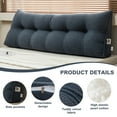 thumbnail image 3 of Lovote Triangular Headboard Pillow with Side Pockets - Teddy Velvet Fabric, Bed Rest Reading Pillow, Removable & Washable Cover, Daybed Wedge Pillow for Queen Beds, Smoky Blue, 3 of 6