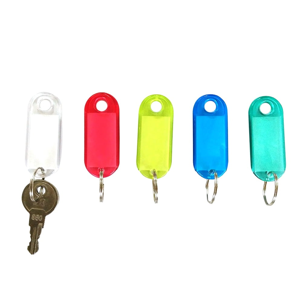 50pcs Assorted Color Plastic Key Tags Luggage ID Labels with Spilt Key