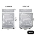 thumbnail image 2 of 16 Oz Foil Mylar Bag, Zip Lock Pouch Bags 7.75" x 11.75" x 4", 50 PCS Foil Stand-Up Pouches, 2 of 6