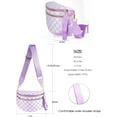 thumbnail image 3 of Spacious Checkered Nylon Crossbody Bag Bum Bag Checkered Handbags Wallets for Women, 3 of 11