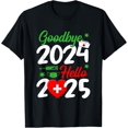thumbnail image 1 of Good Bye 2024 Hello 2025 Happy New Year Christmas Nurse Life - Camiseta de enfermería, 1 of 2