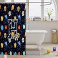 thumbnail image 3 of Manfei Celestial Planets Stars Shower Curtain 72Wx72L,Cool Astronaut Bathroom Curtain,Dark Blue, 3 of 5