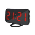 thumbnail image 1 of Pantalla LED Reloj digital Reloj despertador de mesa regulable automático con modo de repetición Puerto USB doble, Negro, Pantalla roja kenally EL3016-06B, 1 of 2