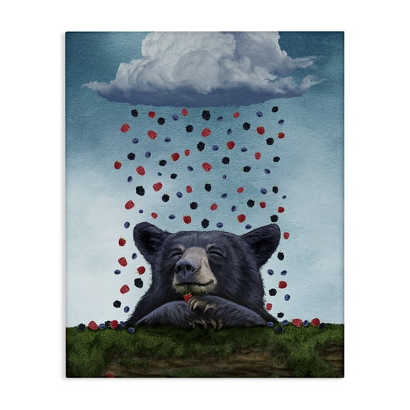 Stupell Industries Farmhouse Bear with Berry Cloud Canvas Art, 16 x 20, by Paula Belle Flores