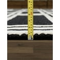 thumbnail image 4 of Pasargad Home Edgy 5' x 8' Hand-Tufted Silk and Wool Black/Ivory Rug, For Indoor Space and all Age of Group, 4 of 5