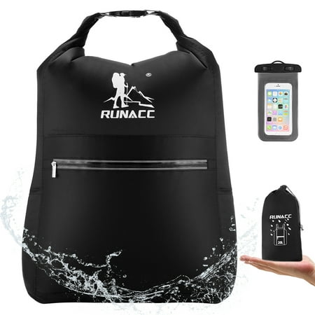 RUNACC 20L Dry Bags Waterproof Backpack Floating Dry Sack with Free Waterproof Phone Case for Beach, Kayaking, Camping, Boating, Swimming, Fishing,