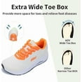 thumbnail image 3 of JOYFON Wide Toe Box Shoes for Women Arch Support Walking Tennis Sneakers Orthotic Leather Shoes for Bunions, Plantar Fasciitis Orange Size 11, 3 of 7
