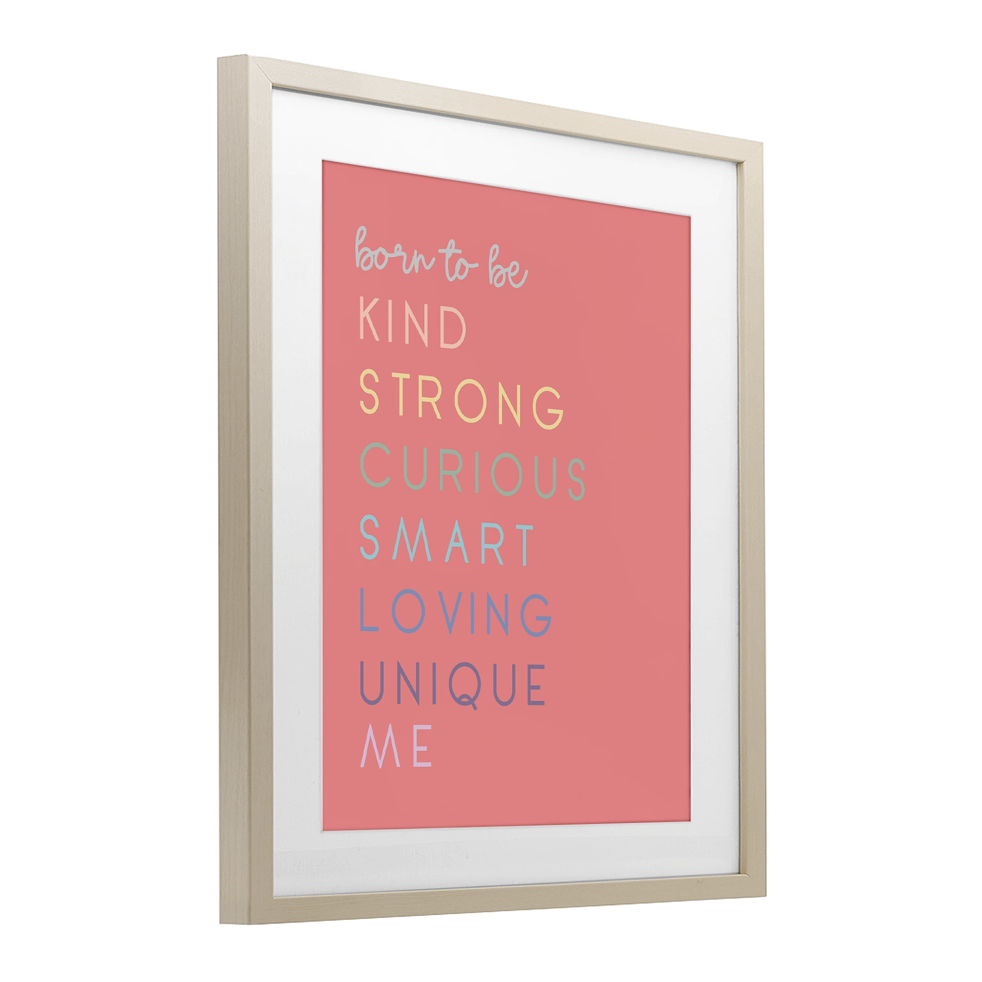 Stupell Industries Born To Be Adjectives Birch Framed Print Under Glass, design by Anna Quach