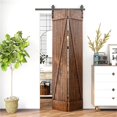 thumbnail image 2 of 3.3-6.6FT Heavy Duty Bi-Folding Sliding Barn Door Hardware Kit For Wooden Door ,Easy Install, 2 of 6