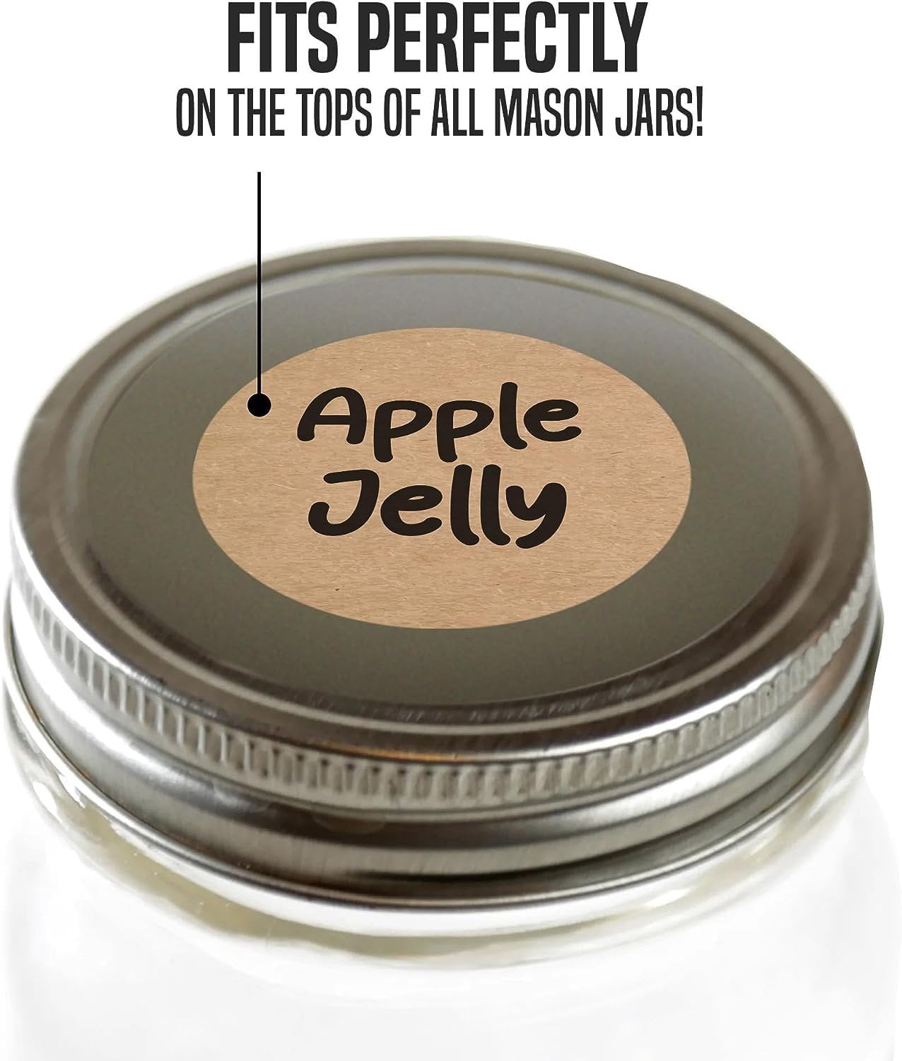 MESS Dissolvable Canning Labels for Jars  200 Kraft Mason Jar Labels 1.5In.